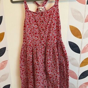 Red & White July 4th Floral dress set of 2